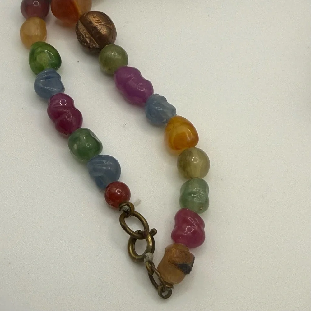 Vintage early‎ 1900s beaded pendant Necklace 18